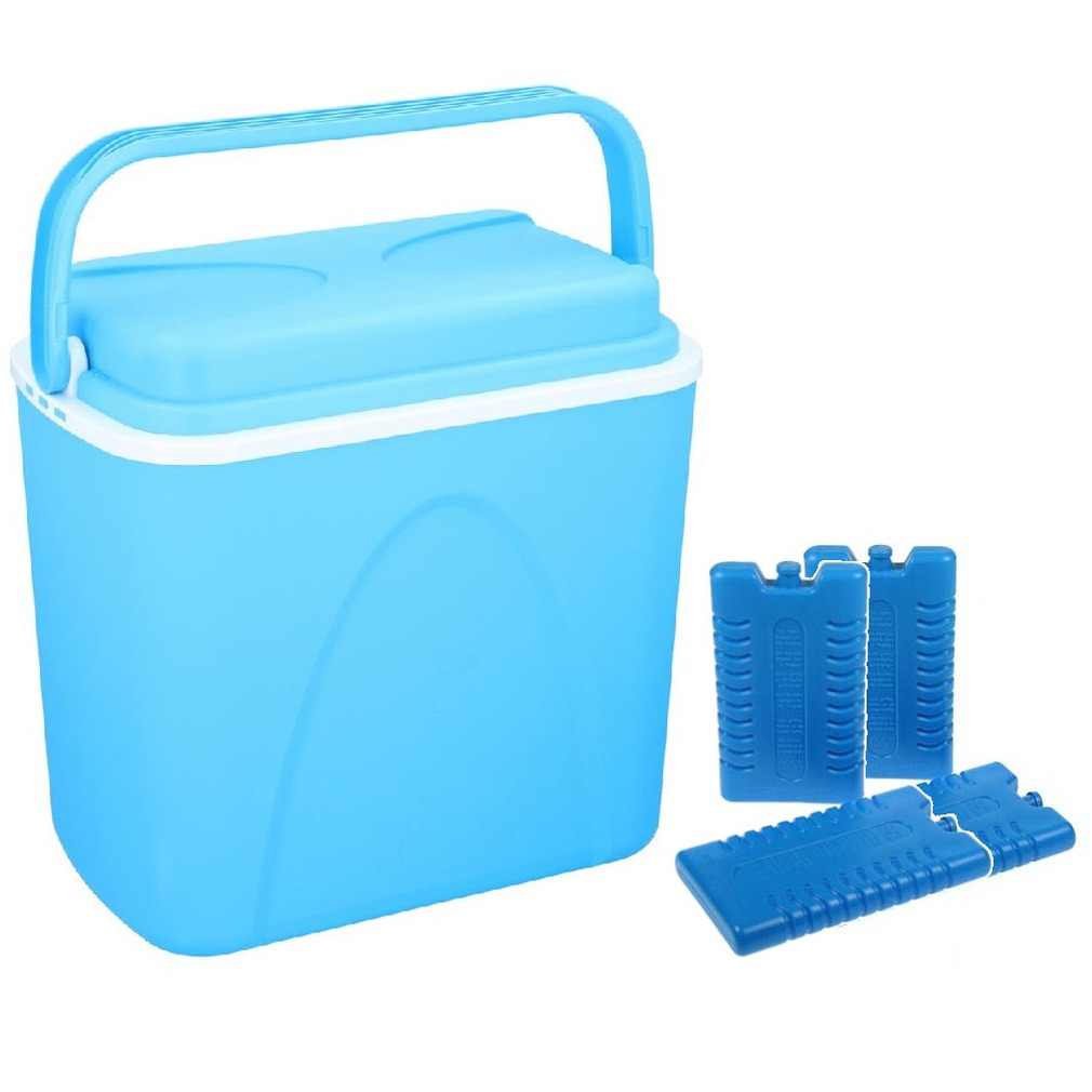 Koelbox blauw 24 liter 39 x 25 x 38 cm incl. 4 koelelementen