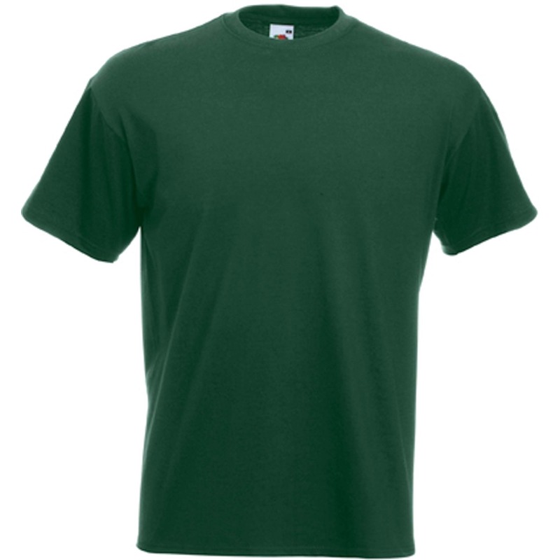 Set van 2x stuks basic donker groen t-shirt voor heren, maat: L (40/52)