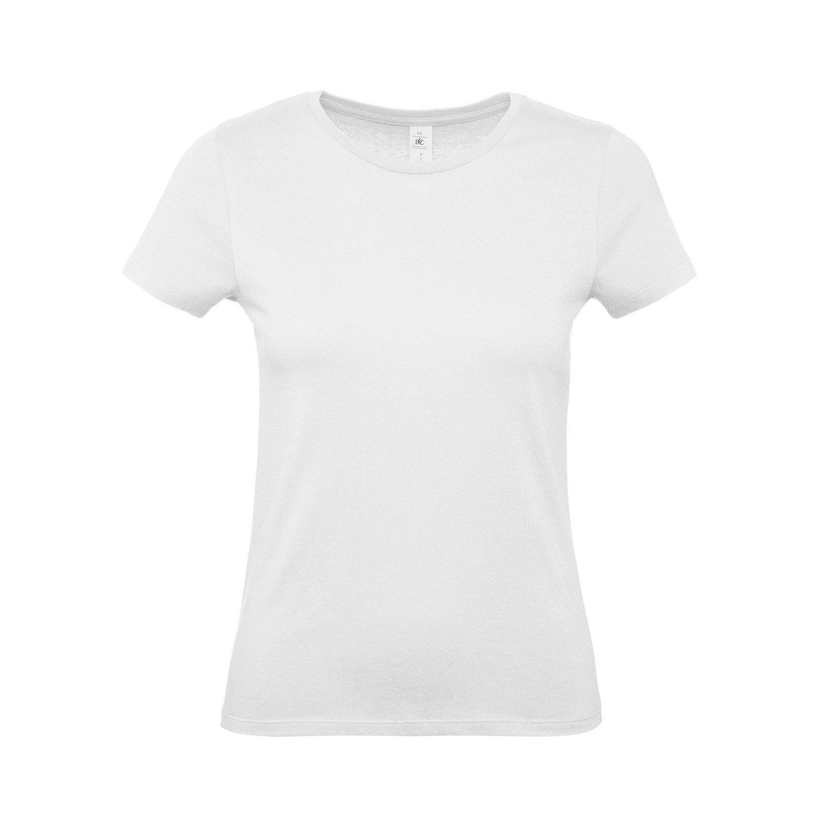 Set van 2x stuks wit basic t-shirts met ronde hals voor dames van katoen, maat: 2XL (44)