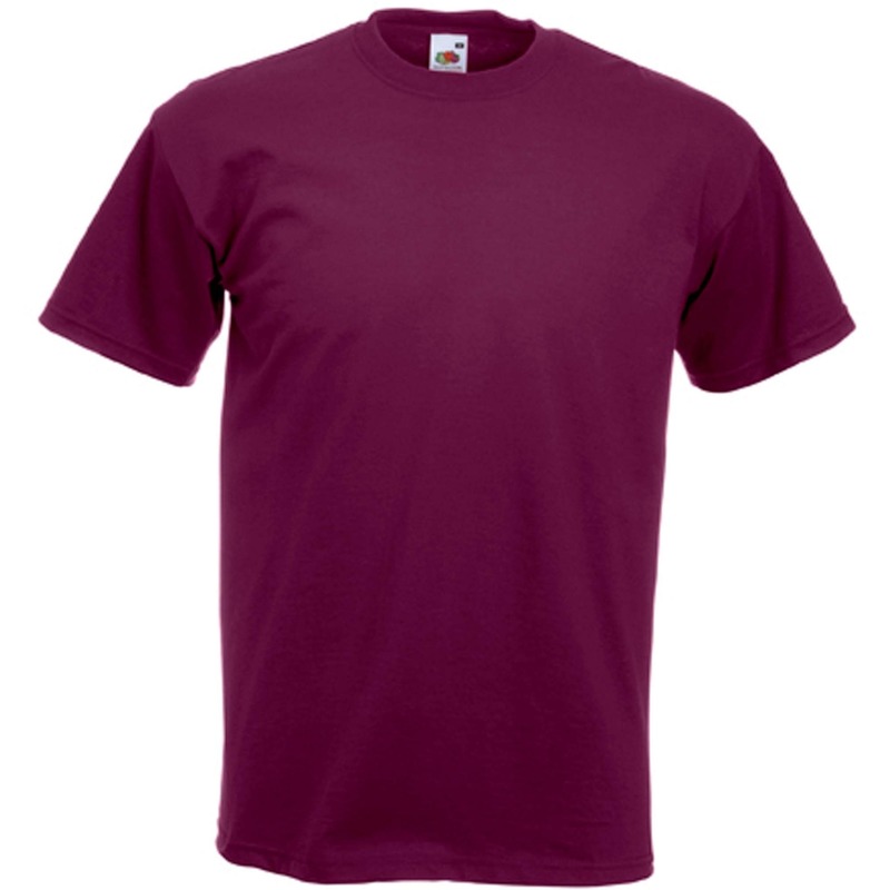 Set van 3x stuks basic bordeaux rood t-shirt voor heren, maat: XL (42/54)