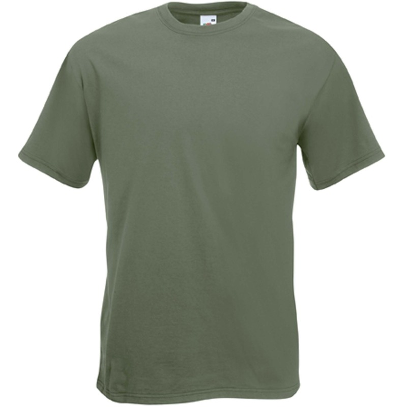 Set van 3x stuks basic olijf groen t-shirt voor heren, maat: S (36/48)