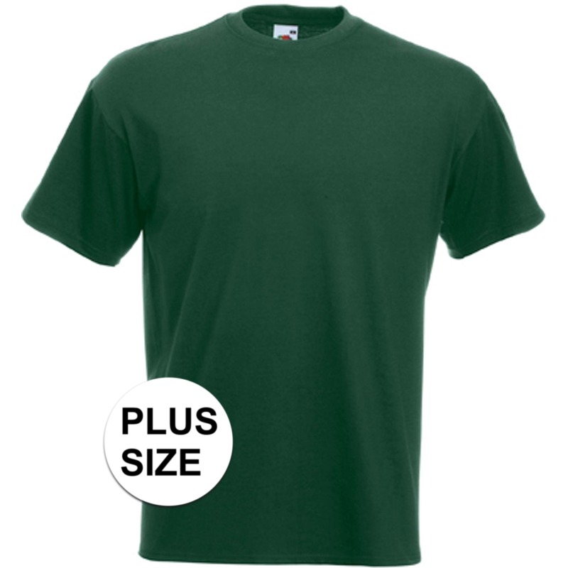 Set van 3x stuks grote maten basic donker groen t-shirt voor heren, maat: 3XL (46/58)