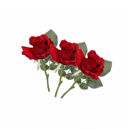 Boeket nep rozen rood 30 cm Kunstbloem 10x