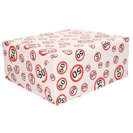 Gift wrap 50 years with traffic signs
