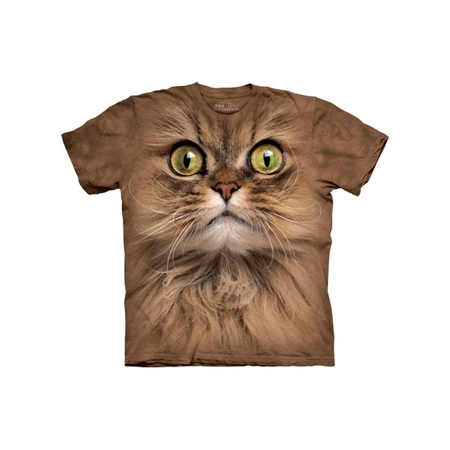 T-shirt voor kinderen met de afdruk van een bruine kat