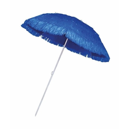 Straw beach umbrella blue