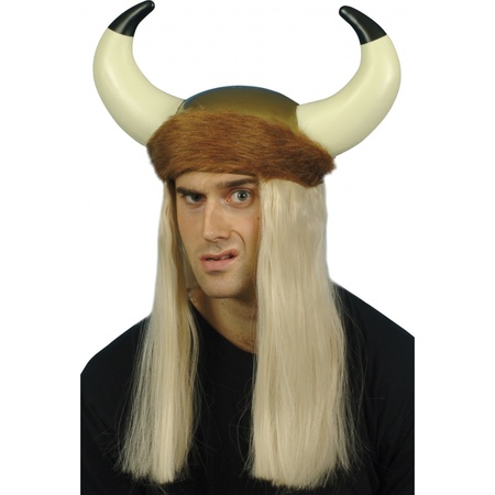 Viking helmet with hair