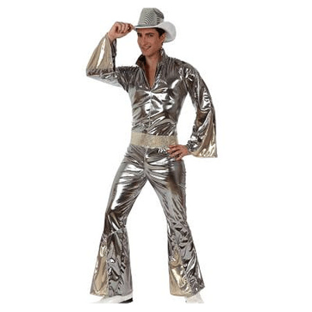 Silver disco jumpsuit for men